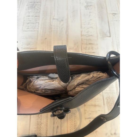 Rebecca Minkoff Black Pebbled Leather Bucket‎ Bag Convertible Crossbody Strap - Picture 5 of 8